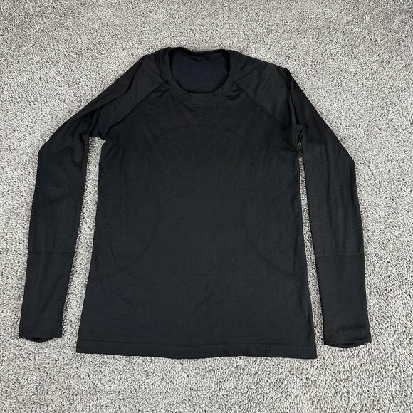 Lululemon Tops - Lululemo Swiftly Tech Shirt Womens 10 Black Long Sleeve Sweat Life Training